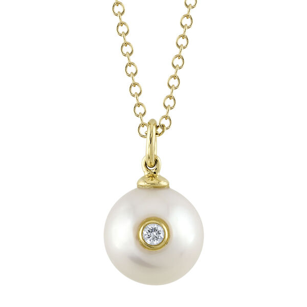 Jackie Yellow Gold, Pearl and Diamond Pendant